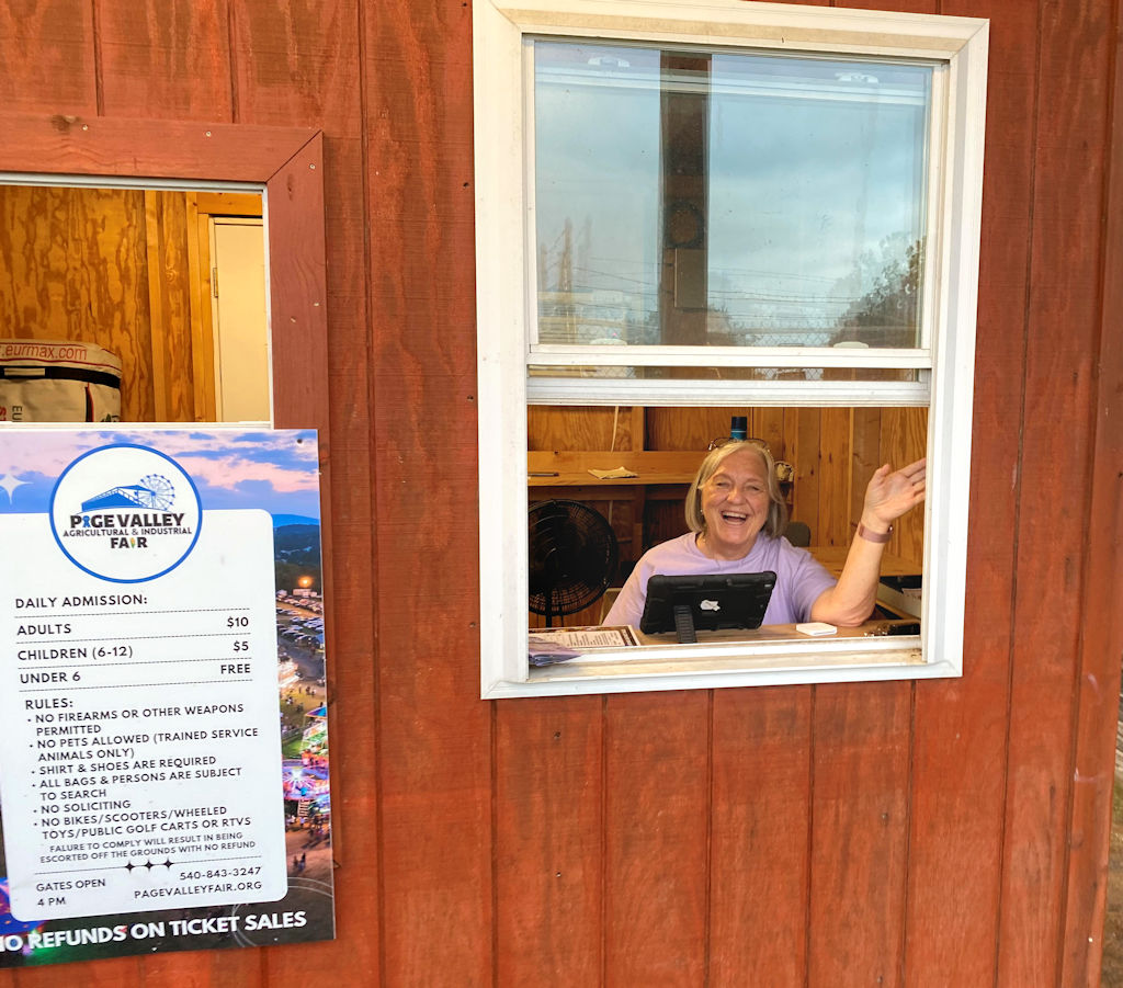 Bette Schmidt working at the Page County Fair